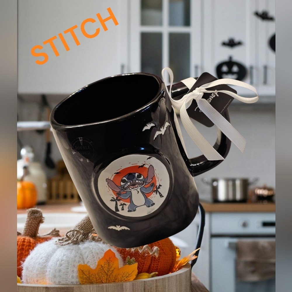 Nwt Brand New Rae Dunn Stitch Halloween Mug Color black, white